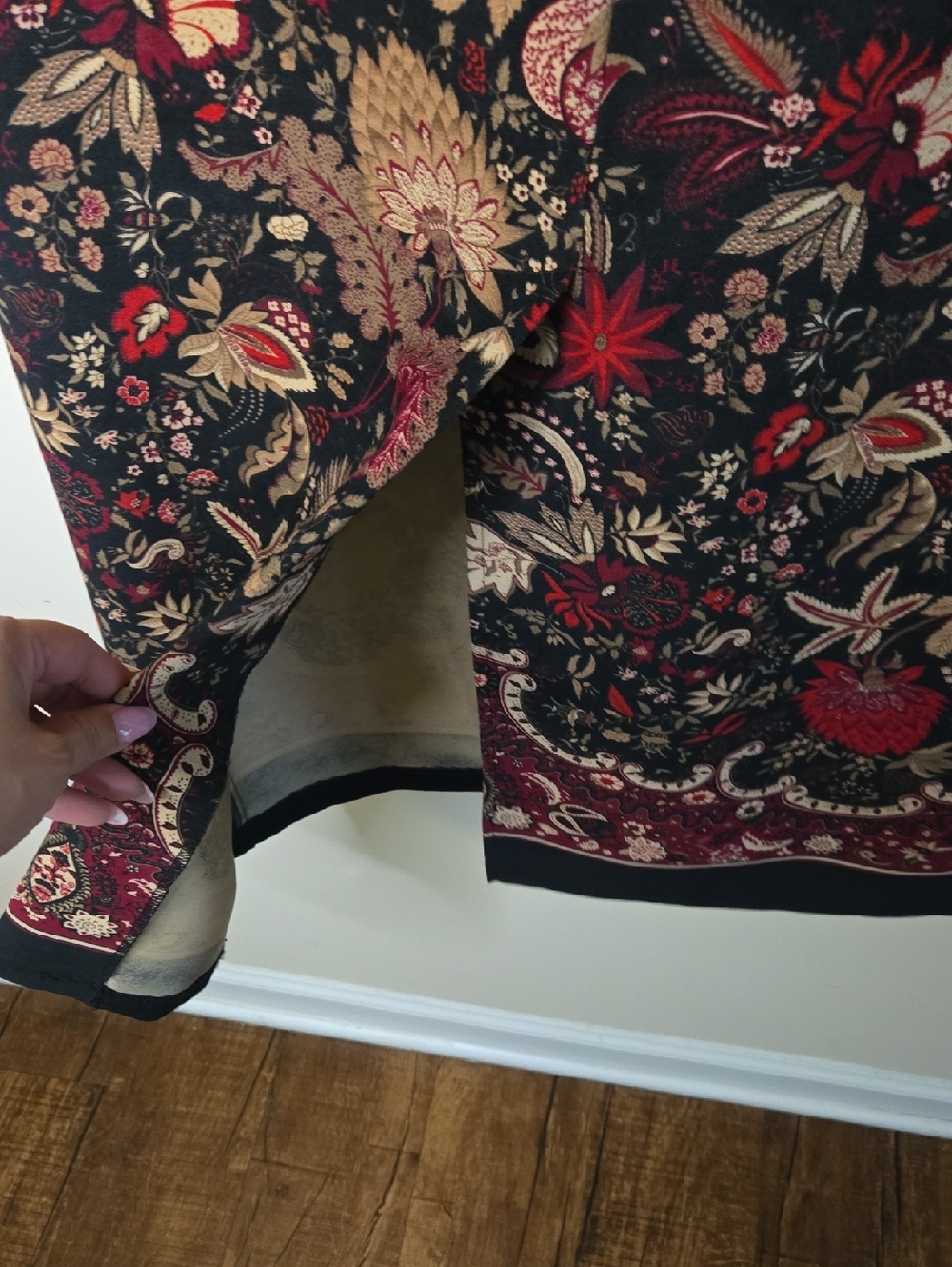 Vintage Briggs Floral Maxi Skirt Dark Academia Boho Tapestry Midi 8 - Picture 4 of 8